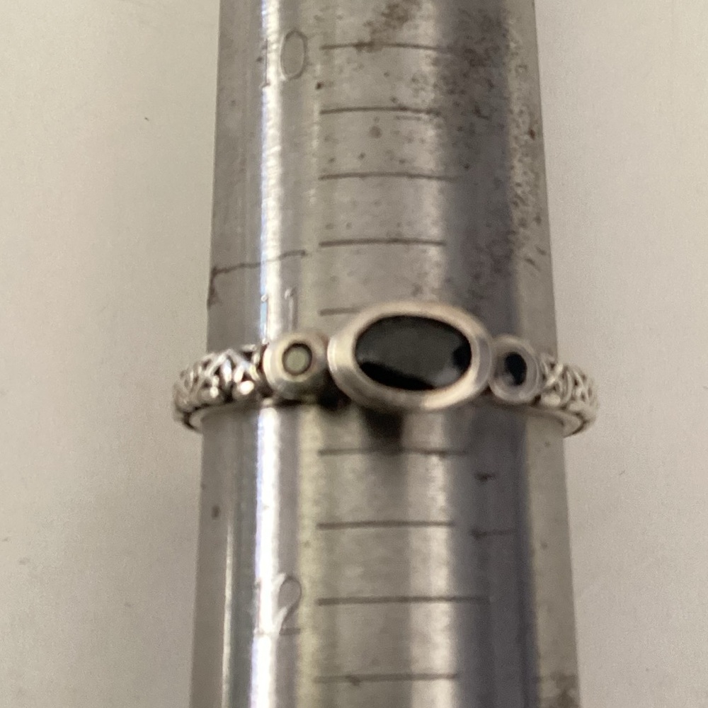 Silpada Black Stone Stackable Ring With Design - image 7